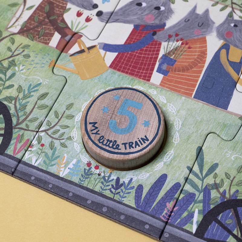 puzzle y juego de encajar de madera